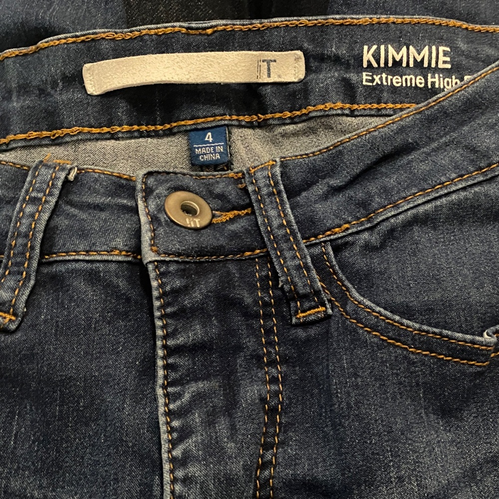 !it Women’s Blue Jeans Kimmie extreme high-rise, skinny jeans, ankle length